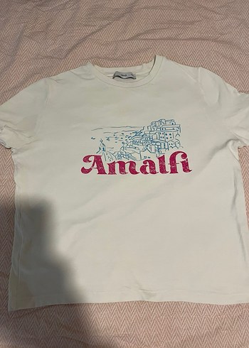 m Beden Beyaz Baskılı Rahat Kesim Tişört