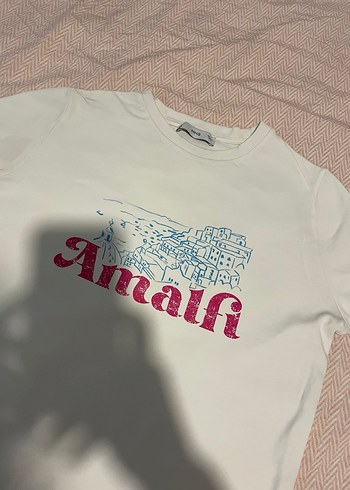 Mango Beyaz Baskılı Rahat Kesim Tişört