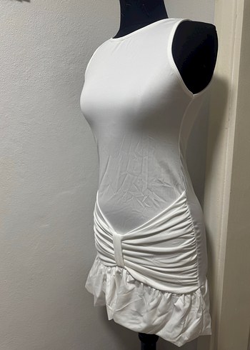 Beyaz Mini Sandy Elbise - Görsel 2