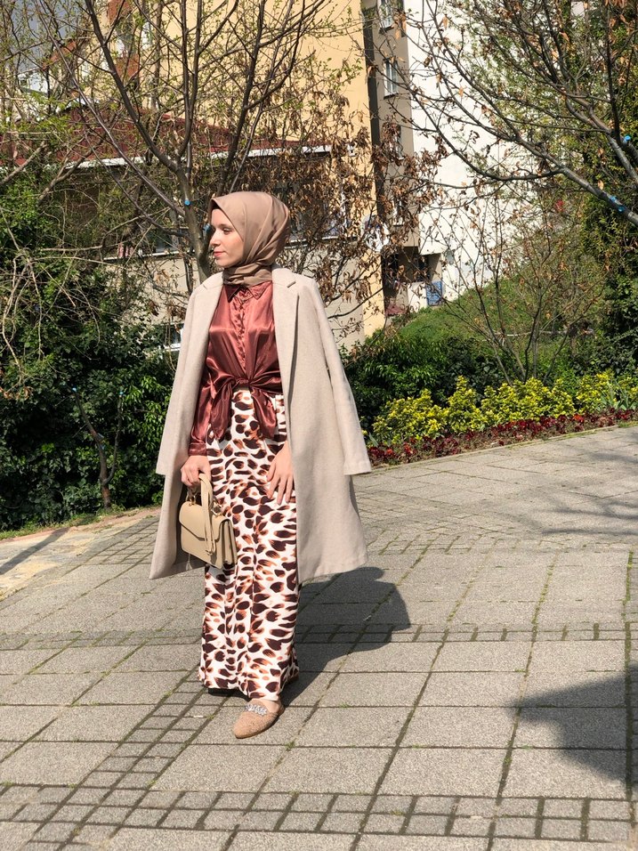 Özel dikim leopar etek - Görsel 2