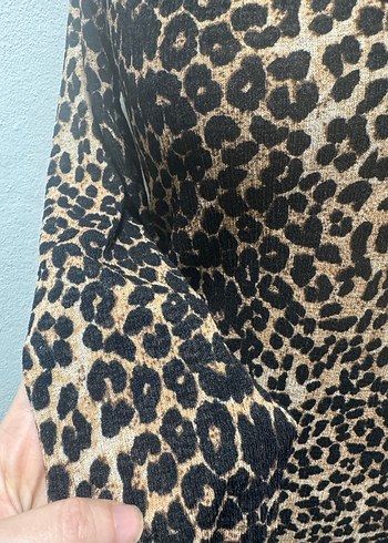 Kahverengi Leopar Desenli Kadın Bluz - Görsel 5