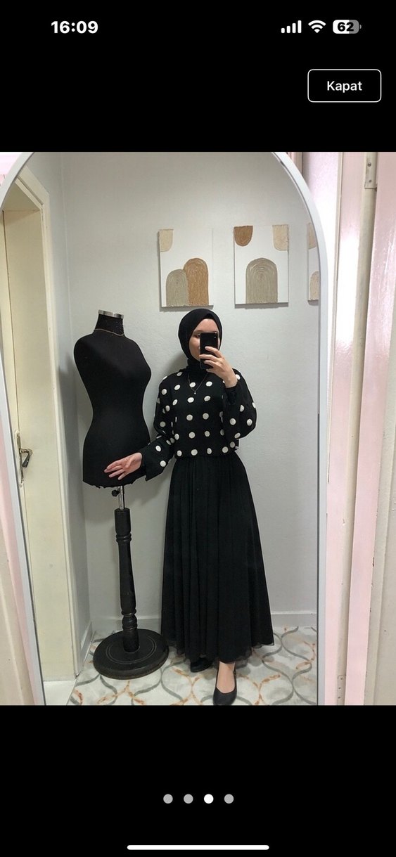 Uzun siyah tül etek - Görsel 3