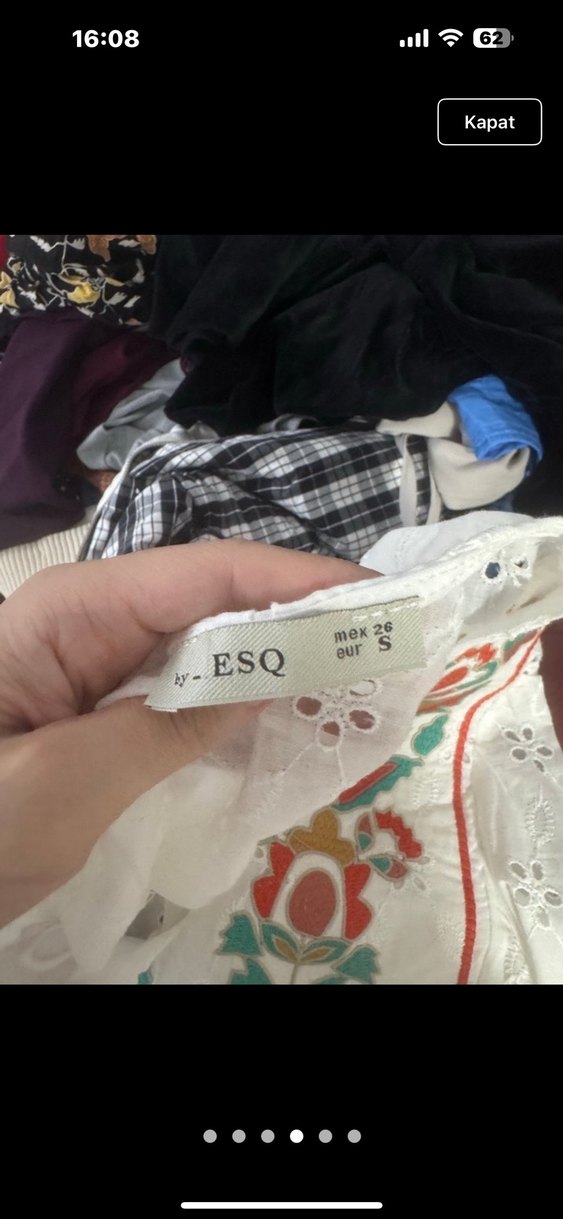 Nakışlı Bohem Mini V Yaka Bluz - Görsel 3