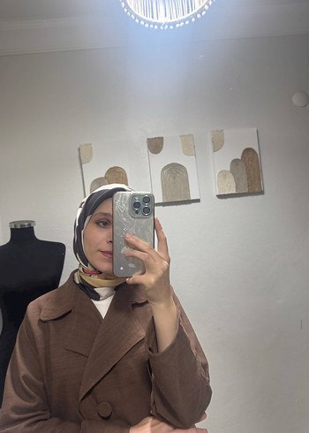 Tesettür Kahverengi Uzun Kadın Takım Elbise - Görsel 3