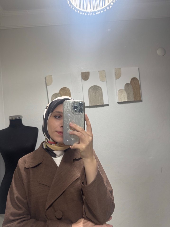 Tesettür Kahverengi Uzun Kadın Takım Elbise - Görsel 3