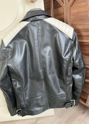 Zara Siyah erkek Deri Ceket - Görsel 7