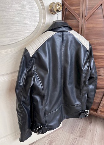 Zara Siyah erkek Deri Ceket - Görsel 8