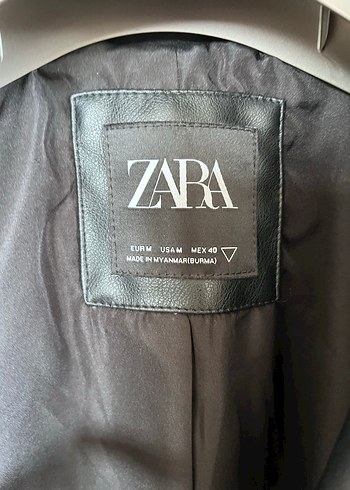 Zara Siyah erkek Deri Ceket - Görsel 6