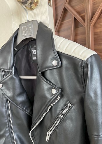 Zara Siyah erkek Deri Ceket - Görsel 4