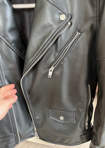 Zara Siyah erkek Deri Ceket - Görsel 3