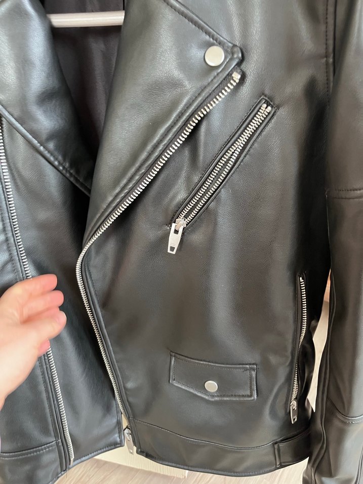 Zara Siyah erkek  Deri Ceket - Görsel 3