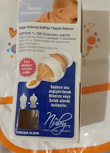 Beden Nuby özel silikon kaşıklı silikon biberon