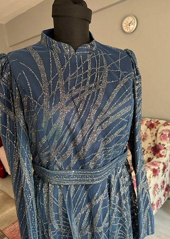 Satılık 
Uzun Kol İşlemeli mavi  Bohem Elbise - Görsel 5