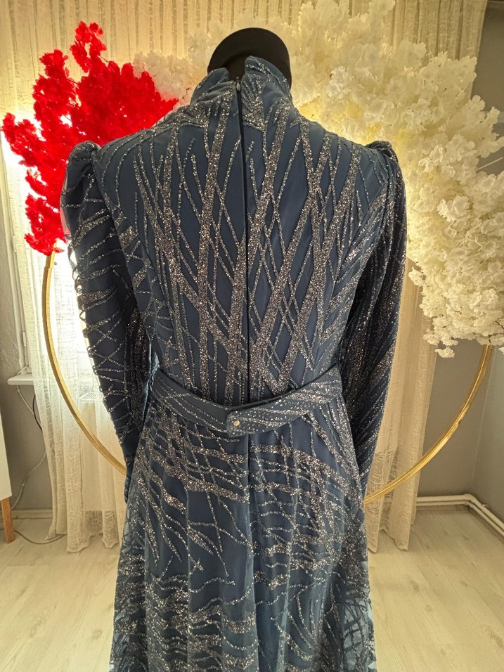 Satılık 
Uzun Kol İşlemeli mavi  Bohem Elbise - Görsel 4