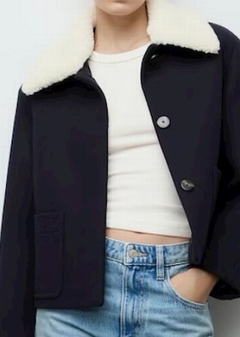 Kürk Yakalı Yün Ceket - Görsel 2