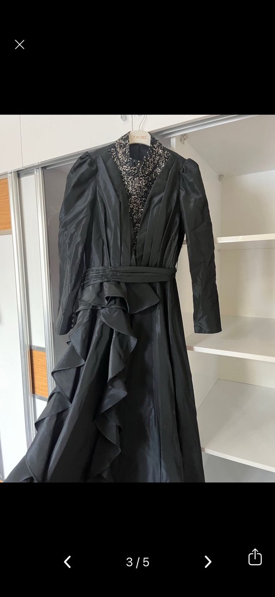 Uzun Siyah kadın abiye - Görsel 2