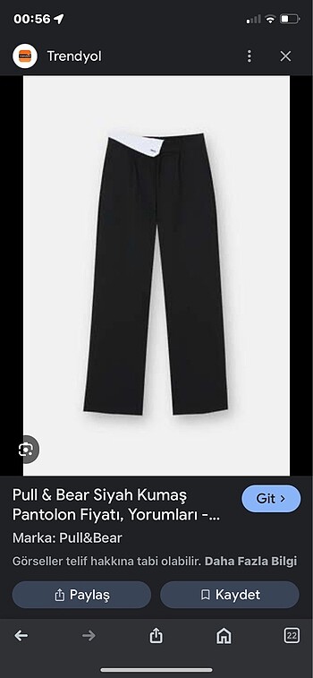 Pull bear şeritli kumaş pantolon