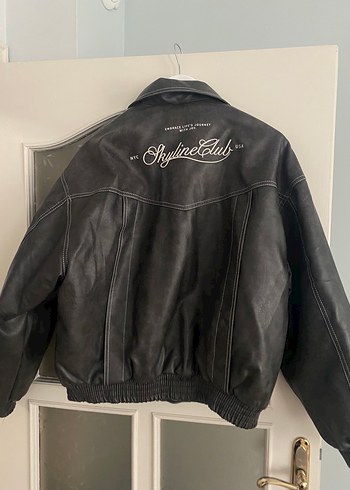 m Beden gri Renk BERSHKA şişme Deri Ceket\mont