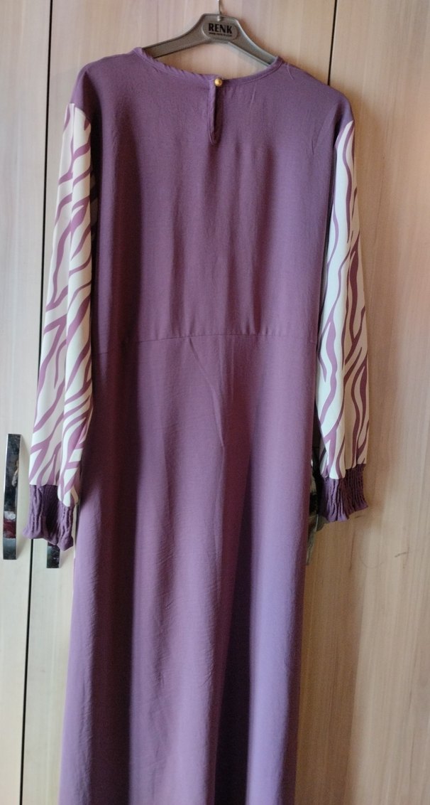 Bohem Mor Uzun Elbise Zebra Desenli - Görsel 3