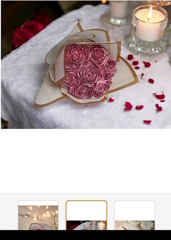 Pembe Gül Şeklinde Mum Seti - Görsel 2