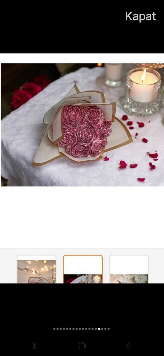 Pembe Gül Şeklinde Mum Seti - Görsel 2