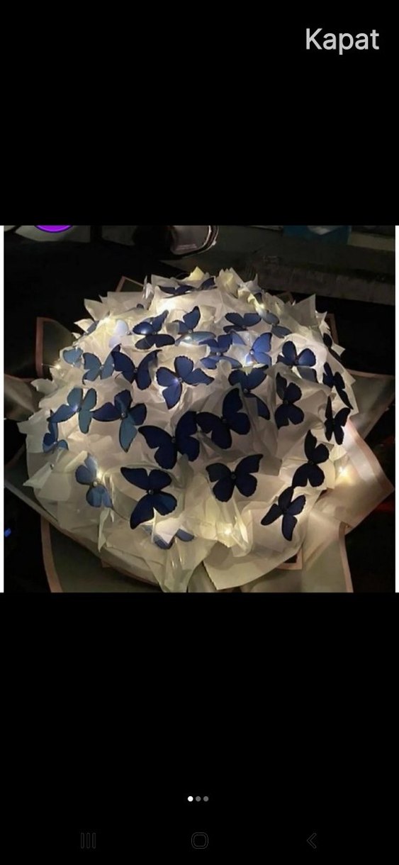 Mor Kelebek Desenli Şeffaf Aksesuar - Görsel 3