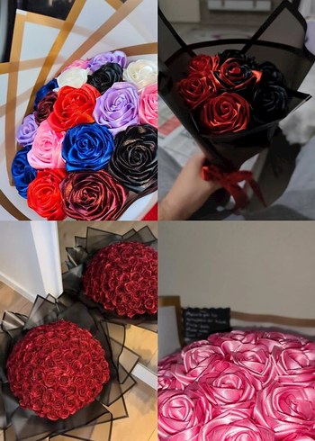 Renkli Güllerden Oluşan Buketler - Görsel 3