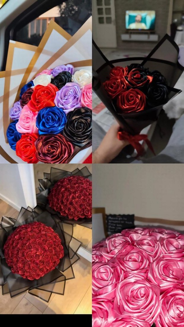 Renkli Güllerden Oluşan Buketler - Görsel 3