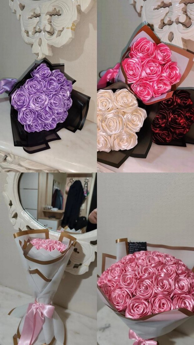 Renkli Güllerden Oluşan Buketler - Görsel 2