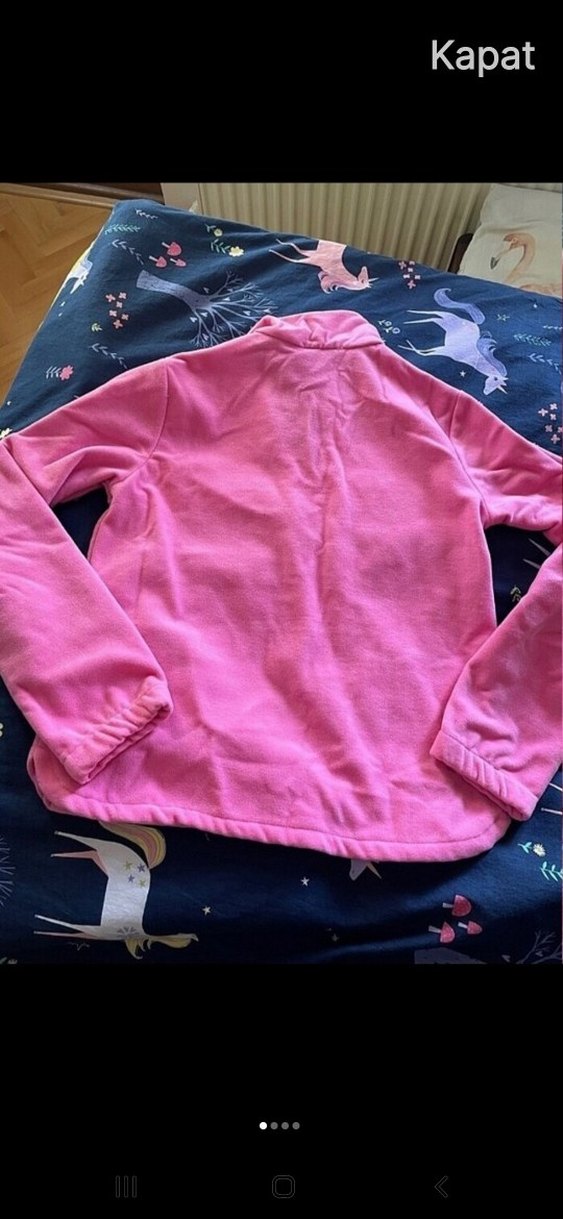 Kız pembe Fermuarlı Polar Ceket orjinal - Görsel 3
