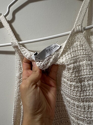 l Beden beyaz Renk BERSHKA ÖRME ELBİSE
