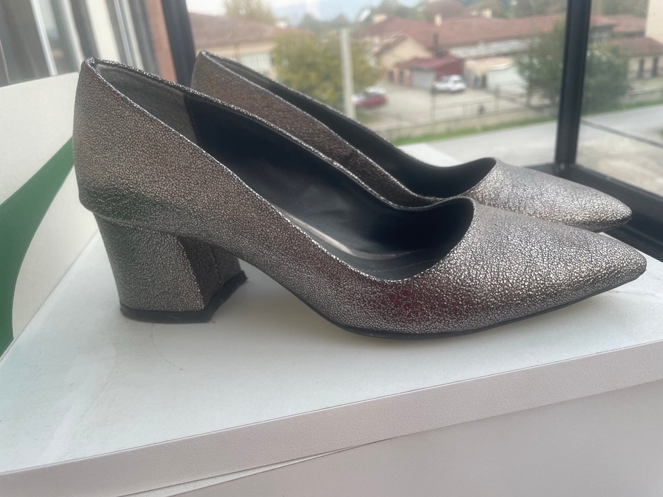 Gri Yılan Desenli Stiletto Topuklu Kadın Ayakkabı - Görsel 2