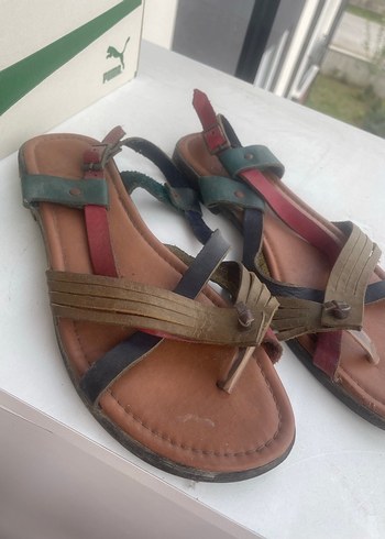 Kadın Çok Renkli Bohem Dolgu Topuklu Sandalet - Görsel 2