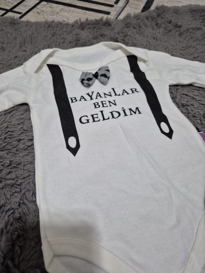 Gri Pamuklu Uzun Kollu Bebek Body - Görsel 4