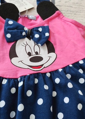 Diğer Puantiyeli ve Minnie Baskılı Kız Elbise