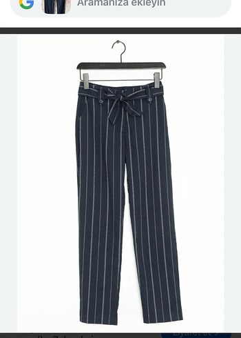 Lacivert Kuşaklı Kadın Kumaş Pantolon - Görsel 5