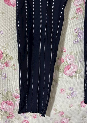 Lacivert Kuşaklı Kadın Kumaş Pantolon - Görsel 2