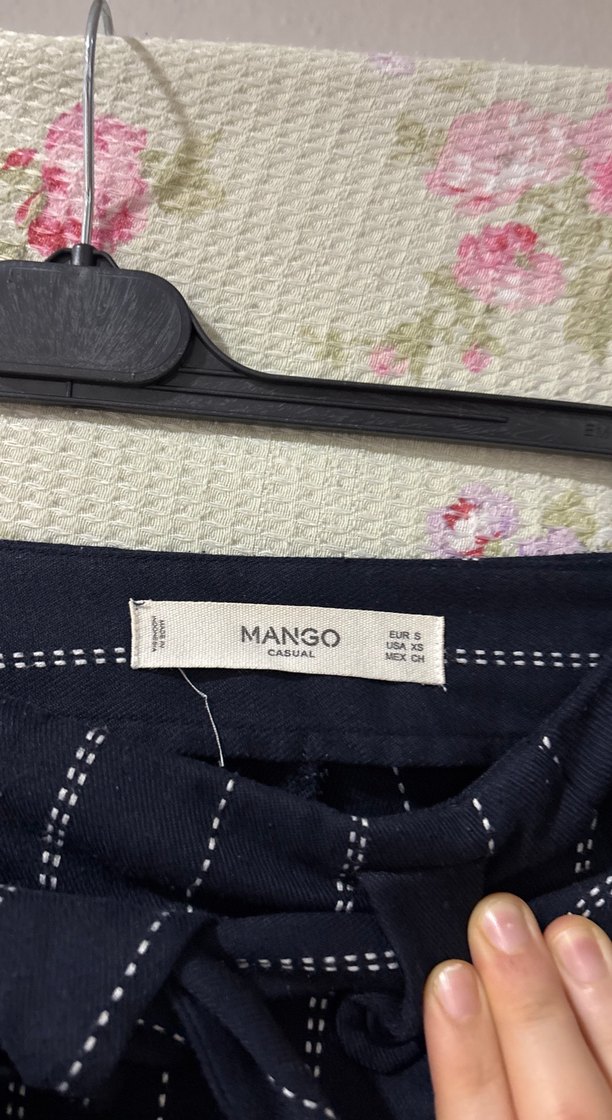 Lacivert Kuşaklı Kadın Kumaş Pantolon - Görsel 4