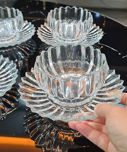  Beden Kristal cam çerez tabağı