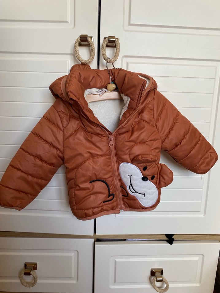 Midimod Kahverengi Kapüşonlu Erkek Çocuk Mont - Görsel 2