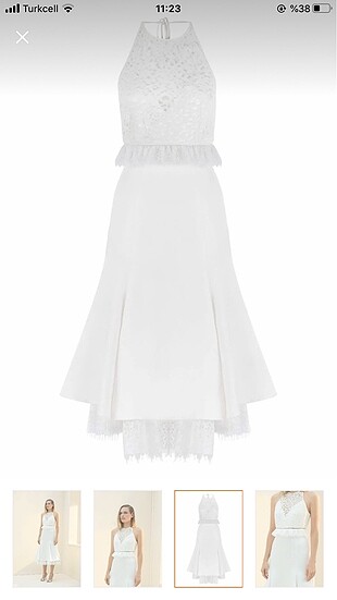 38 Beden İpekyol beyaz abiye elbise