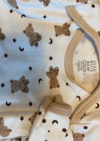 Kahverengi Baskılı Uzun Kollu Bebek Zıbını - Görsel 3