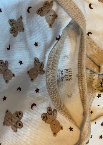 Kahverengi Baskılı Uzun Kollu Bebek Zıbını - Görsel 4