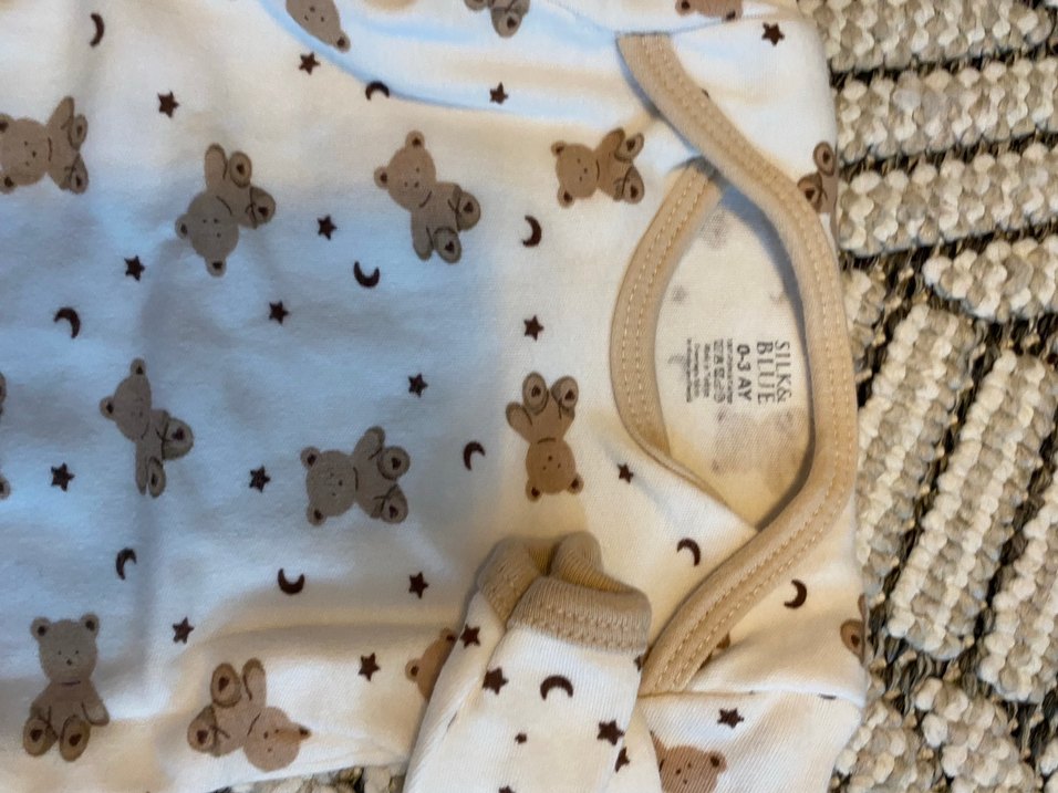 Kahverengi Baskılı Uzun Kollu Bebek Zıbını - Görsel 3