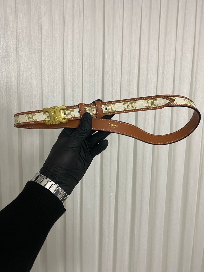 Klasik Parisian Tarzda Kahverengi Deri Kemer - Görsel 5