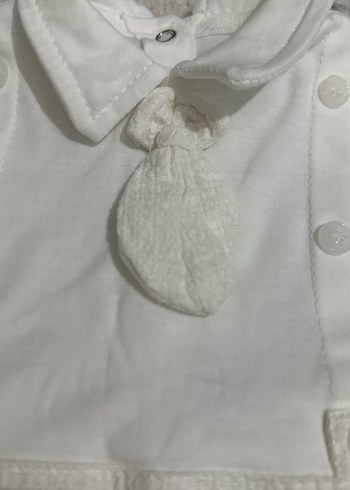 Civil Bebek Erkek Beyaz Pamuklu Örgü Takım