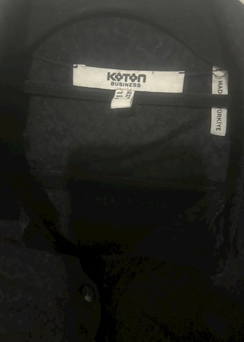 Siyah saten leopar desen  Düğmeli Uzun Kollu Gömlek - Görsel 4