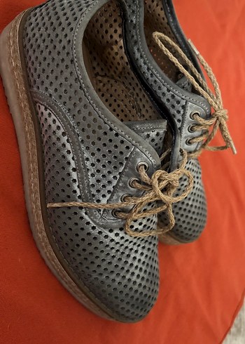 Gri Bohem Tarz Erkek Ayakkabı Bağcığı - Görsel 3