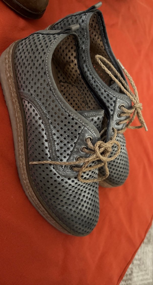 Gri Bohem Tarz Erkek Ayakkabı Bağcığı - Görsel 3