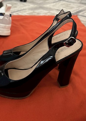 Siyah Rugan Tokalı Stiletto Kadın Ayakkabı - Görsel 4